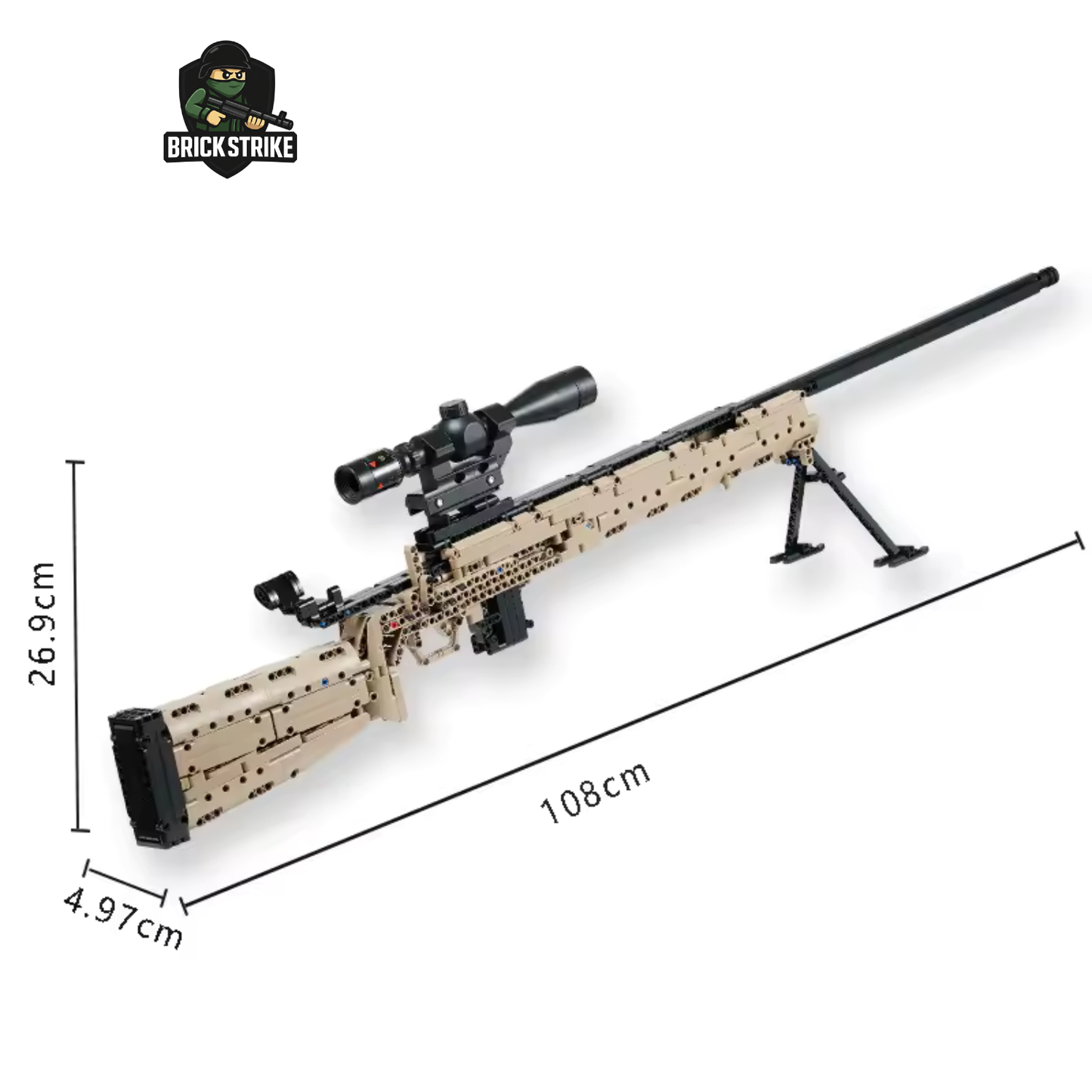 Brick-Built M24 Sniper Rifle (1073 pcs)