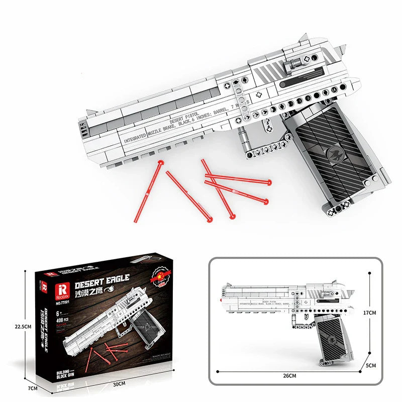 BANGSHE 408-Piece Creative Handgun Building Block Set for Teens and Adults